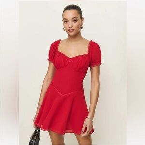 Reformation: Ondine Dress (Lipstick) - NWT Size 2